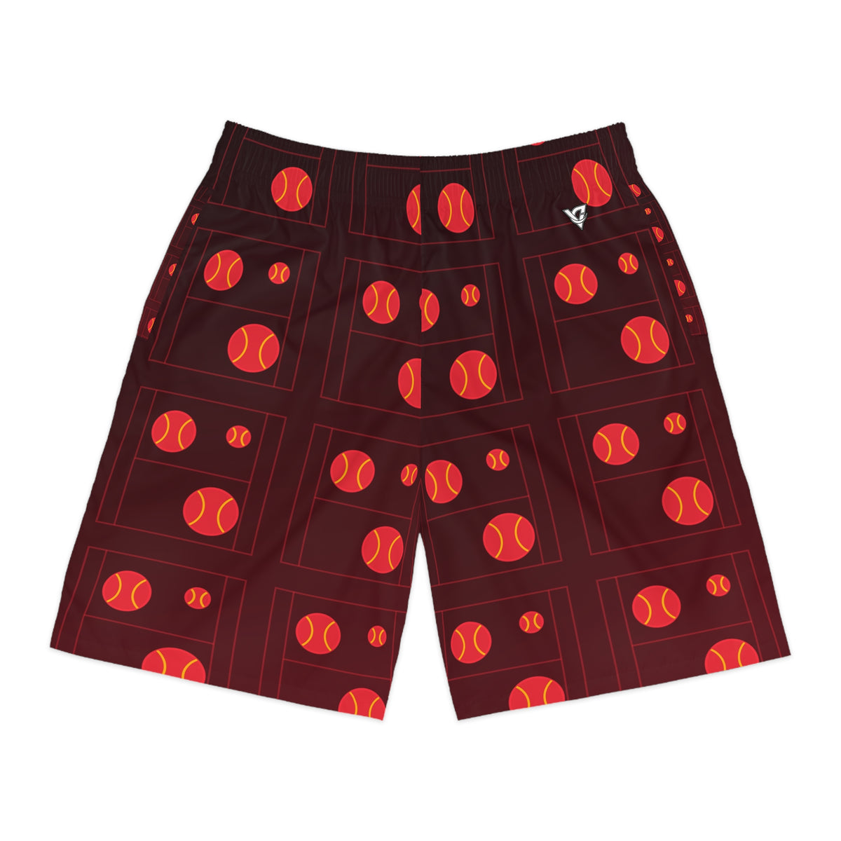 Tennis Crimson Blaze Baseline Seam Men's Athletic Shorts with Pockets