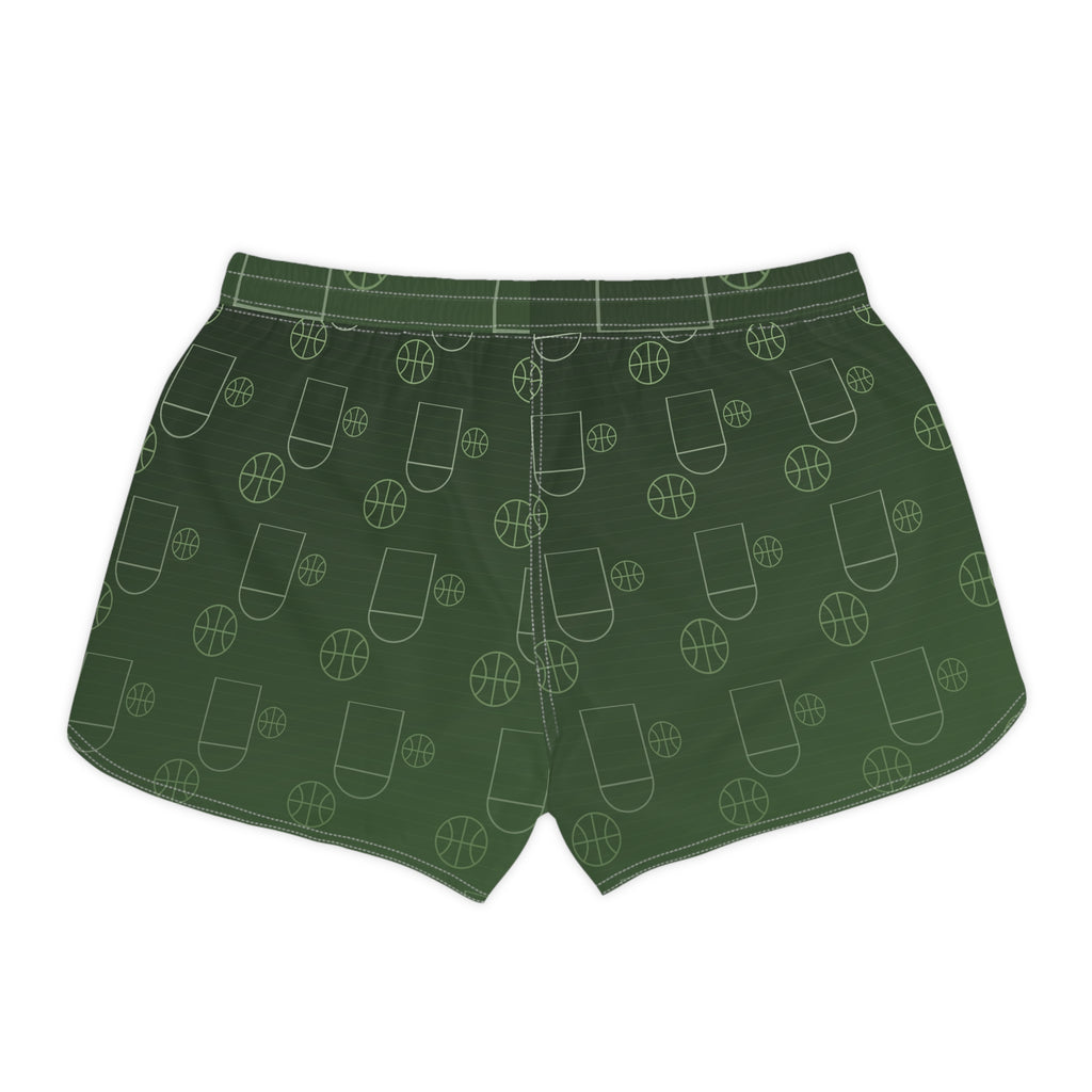 Basketball Forest Camo Court Seam Women's Athletic Shorts with Pockets