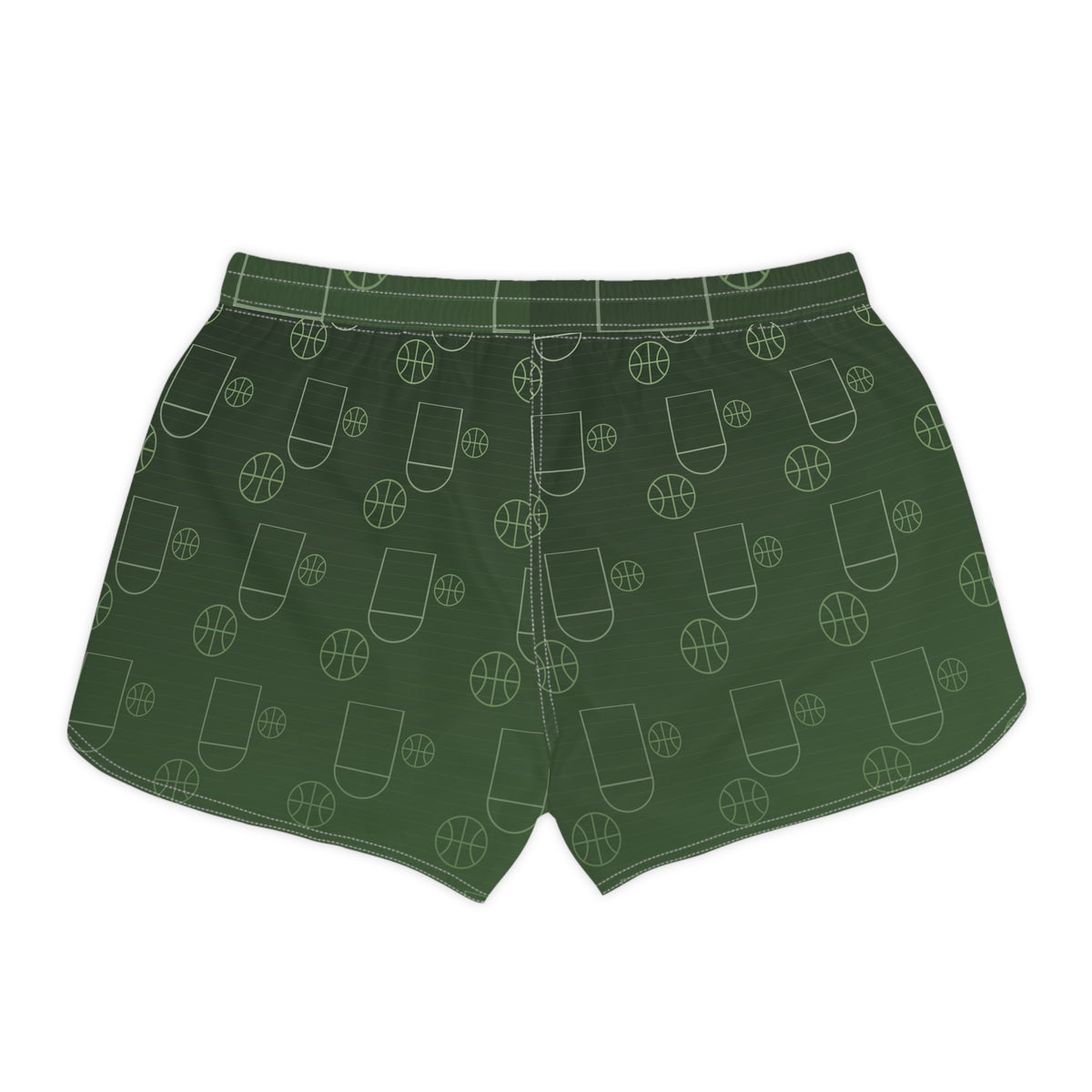 Basketball Forest Camo Court Seam Women's Athletic Shorts with Pockets