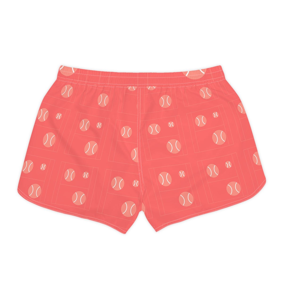 Tennis Hot Coral Baseline Seam Women's Athletic Shorts with Pockets