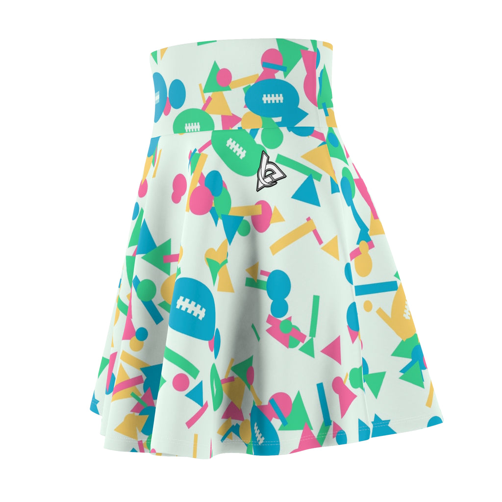 Football Mint Sorbet Confetti Pop Women's Athletic Skater Skirt