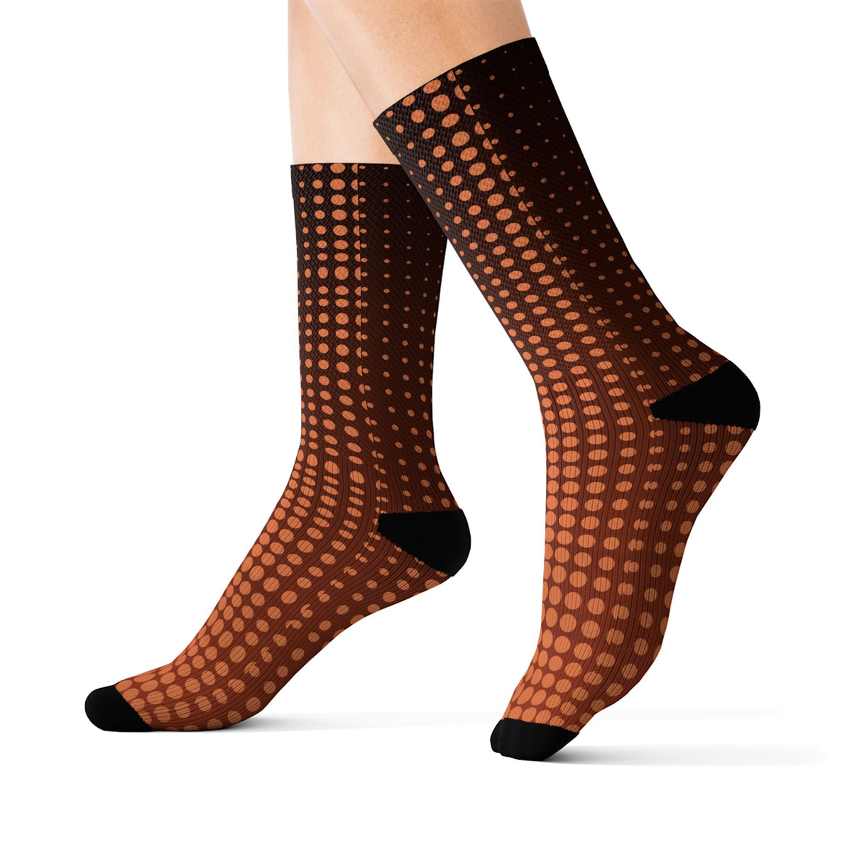 Terracotta Halftone Athletic Crew Socks