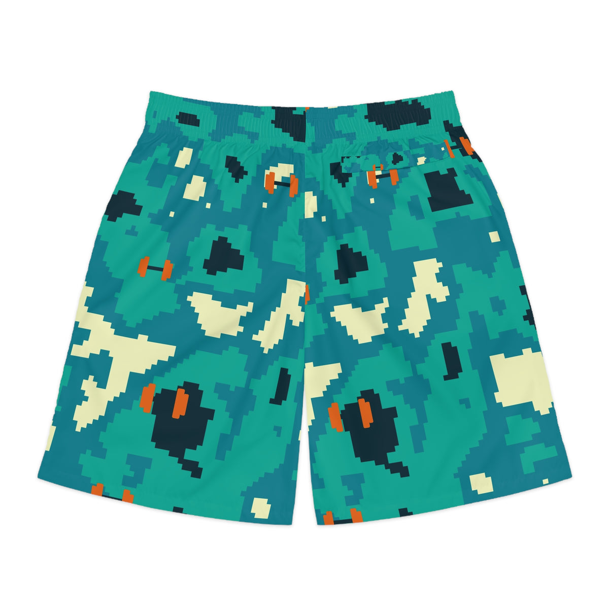 Training & Gym Peacock Pixel Camo Men's Athletic Shorts with Pockets