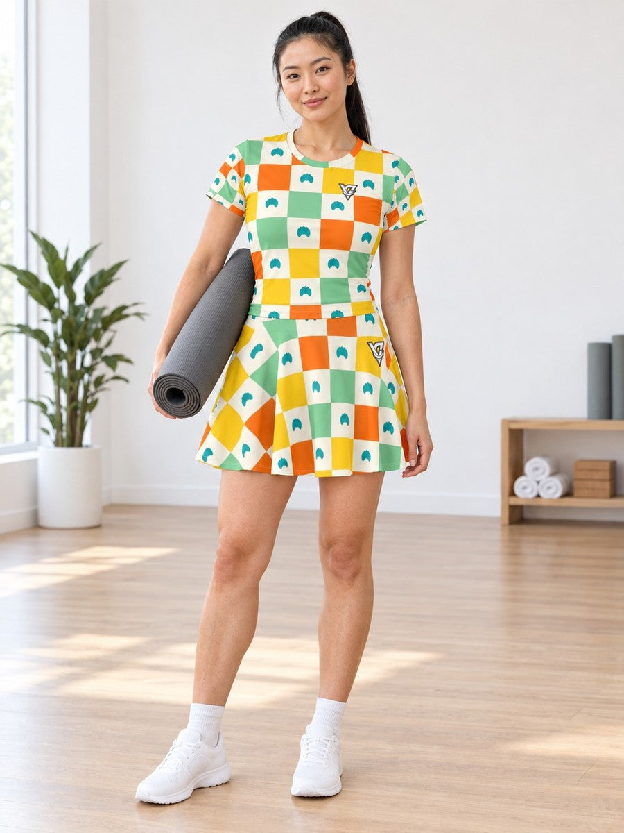Yoga Citrus Pop Checker Drive Women's Sports Jersey - front view