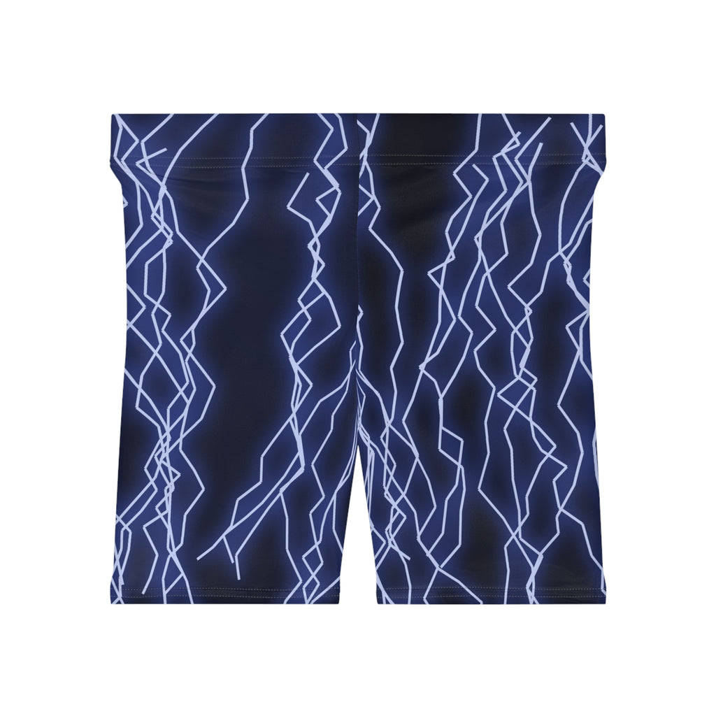 Midnight Lightning Women's Biker Shorts — High-Waist Workout Shorts