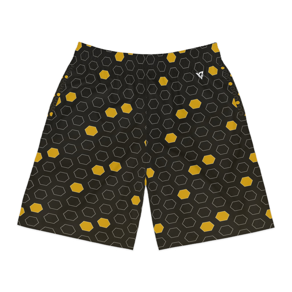 Soccer Gold Rush Hex Pitch Men's Athletic Shorts with Pockets