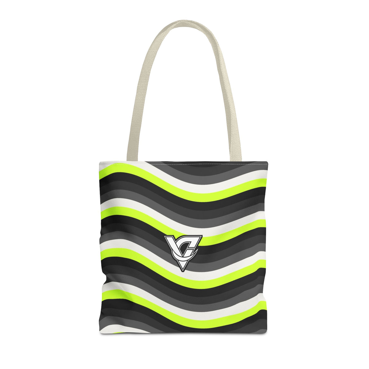 Graphite Wave Tote Bag — All-Over Print Gym & Everyday Tote