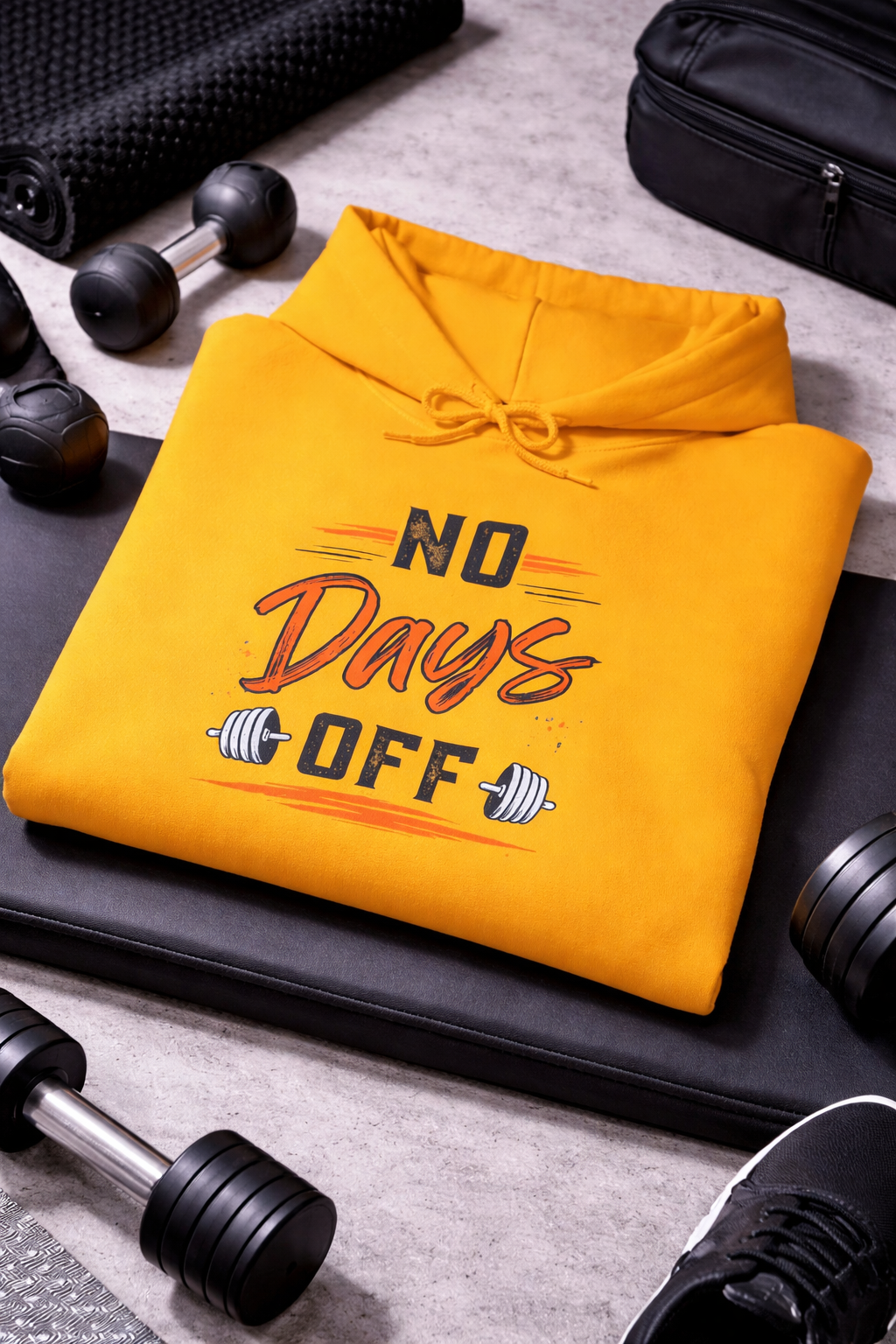 No Days Off | Heavy Hooded Sweatshirt