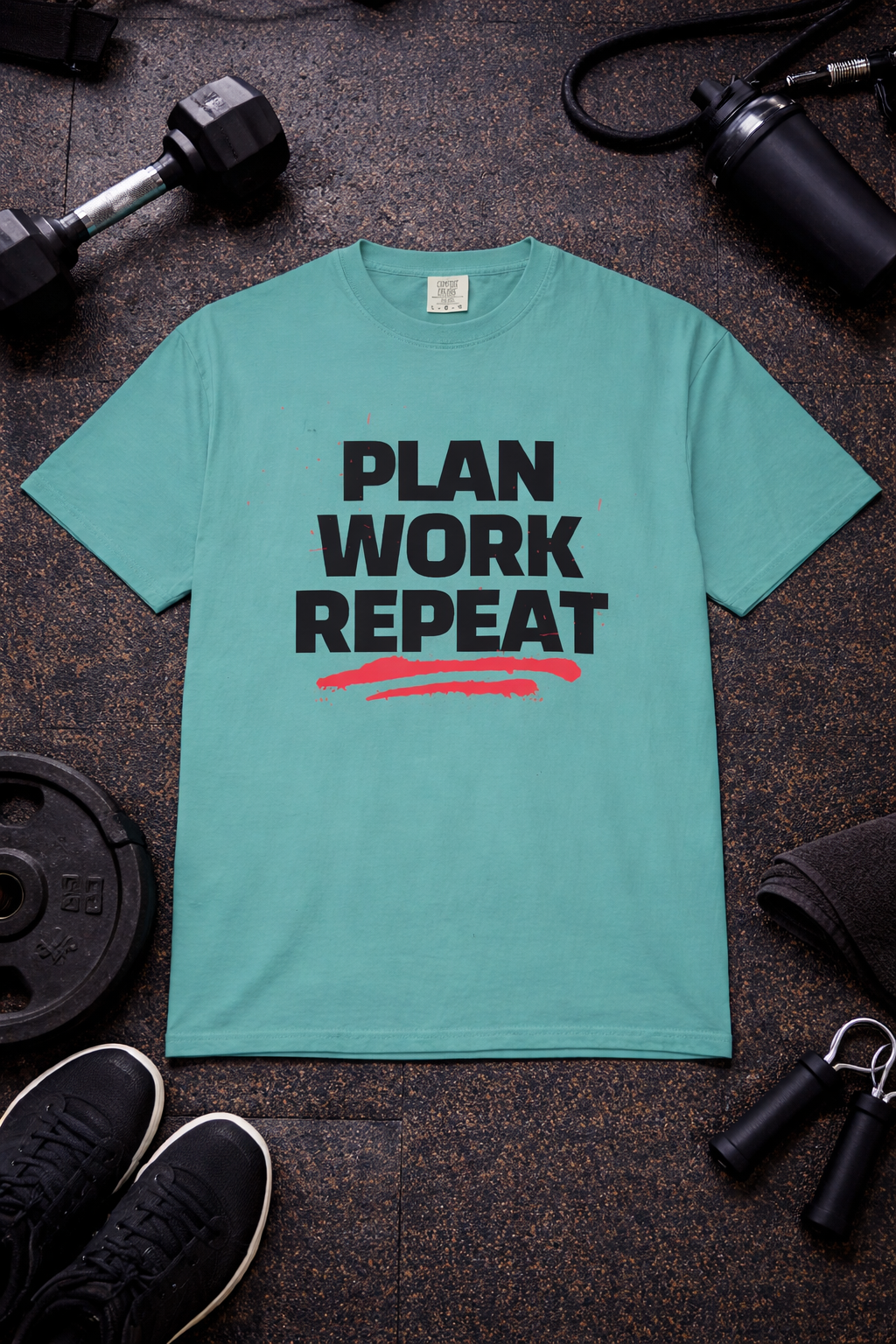 Plan Work Repeat | Motivational Graphic Tee