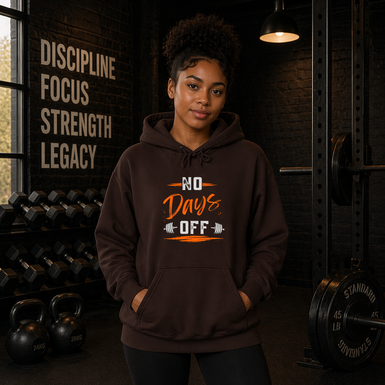 No Days Off | Heavy Hooded Sweatshirt