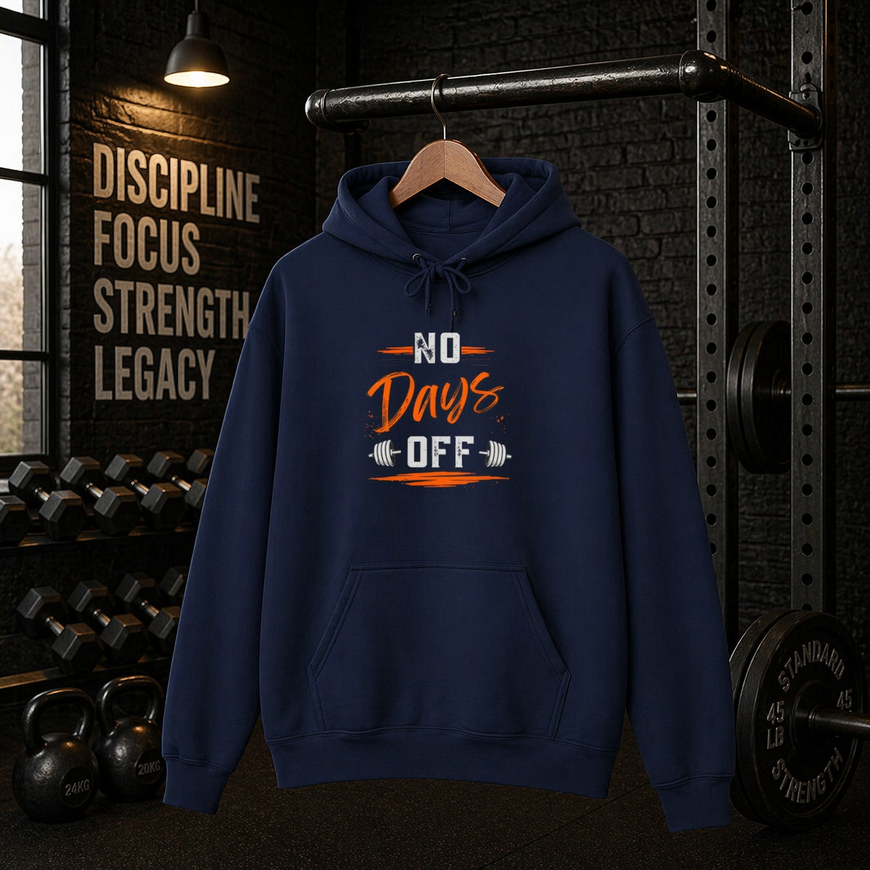 No Day Off | Heavy Hooded Sweatshirt