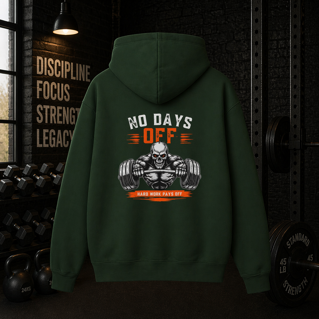 No Day Off | Heavy Hooded Sweatshirt