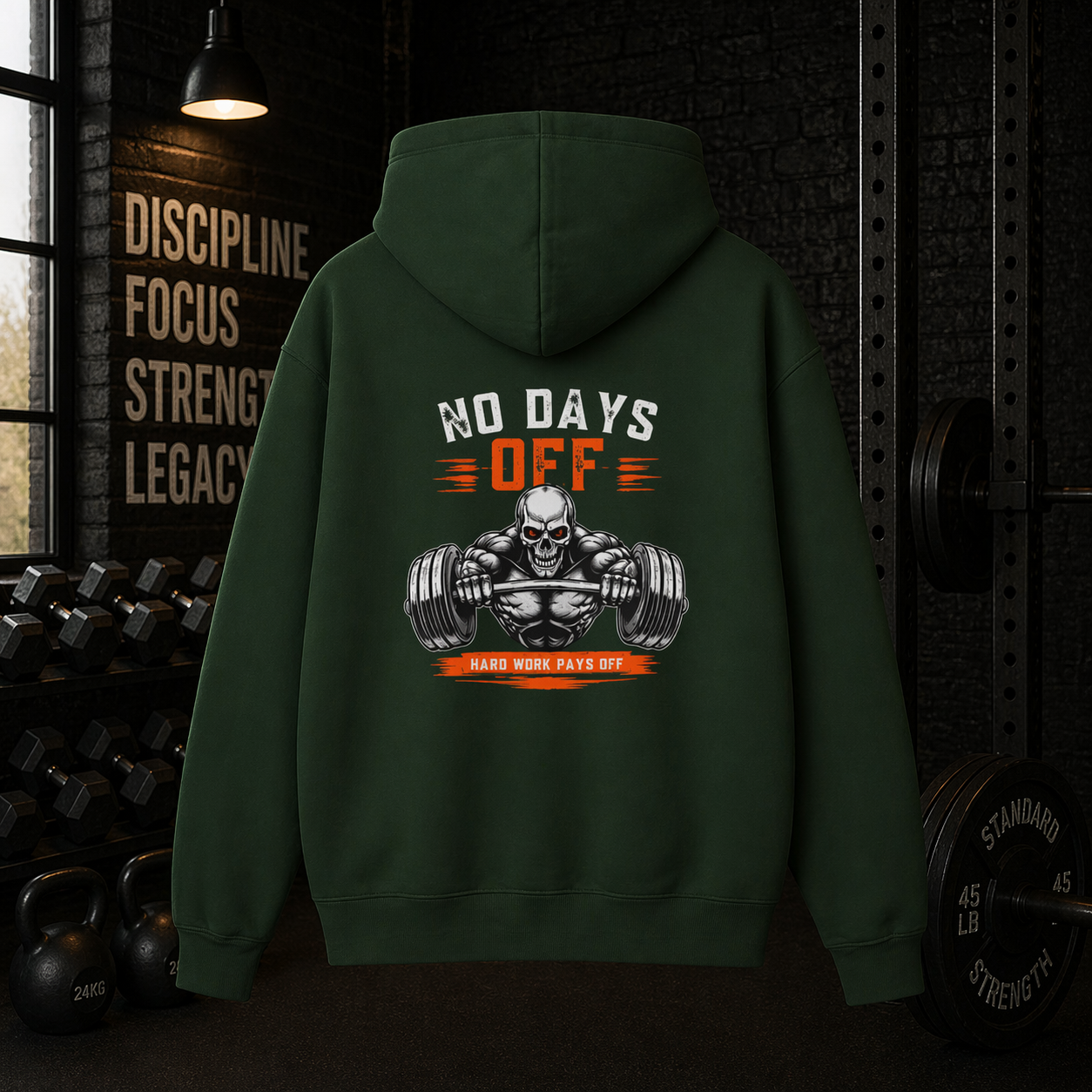 No Day Off | Heavy Hooded Sweatshirt