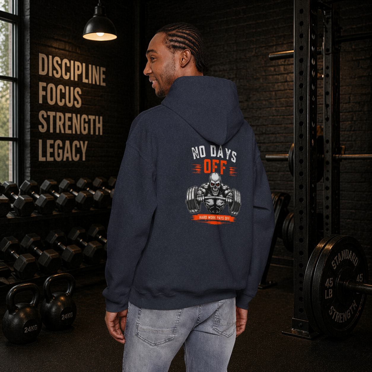 No Day Off | Heavy Hooded Sweatshirt
