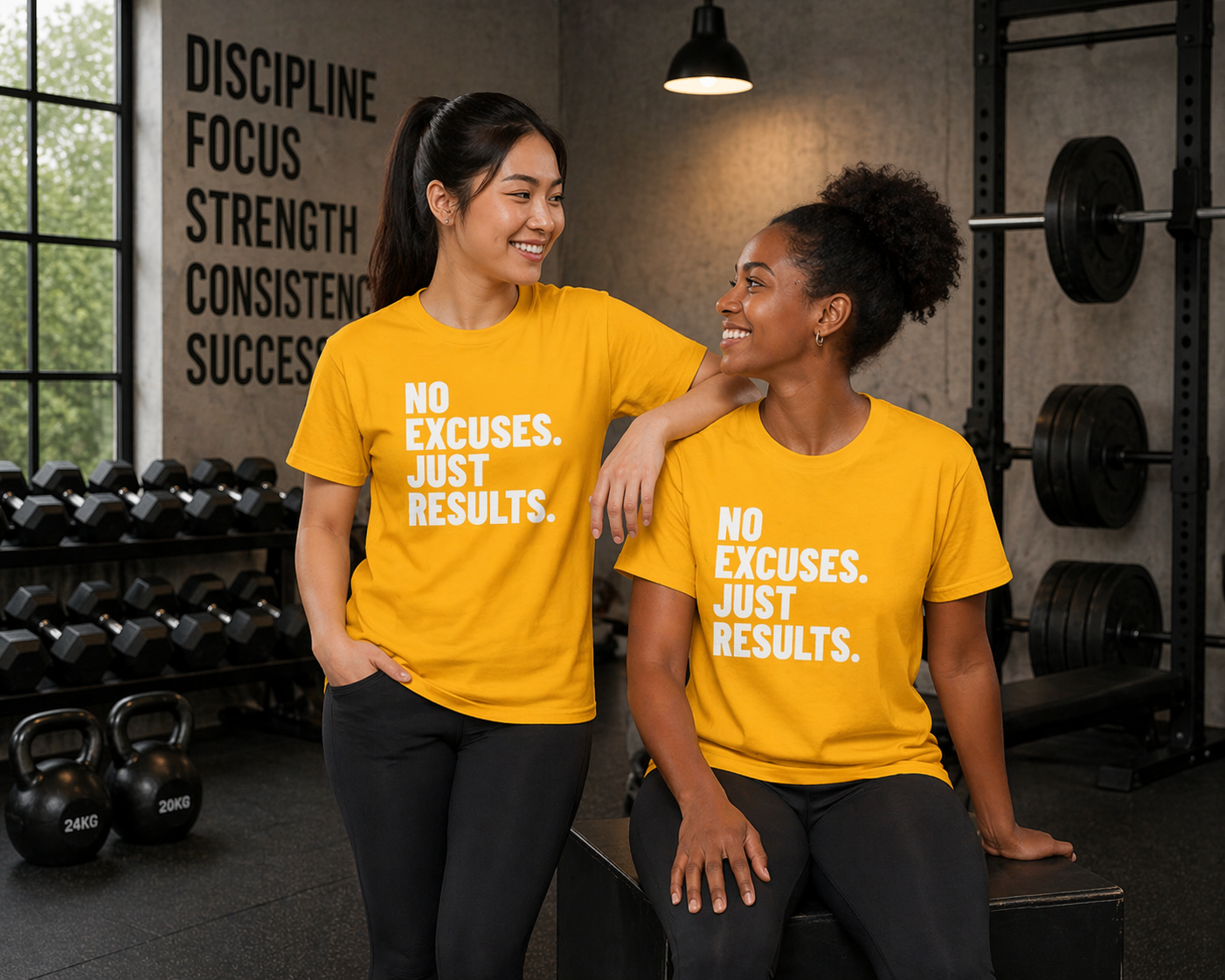 No Excuses Just Results | Motivational Fitness T-Shirt