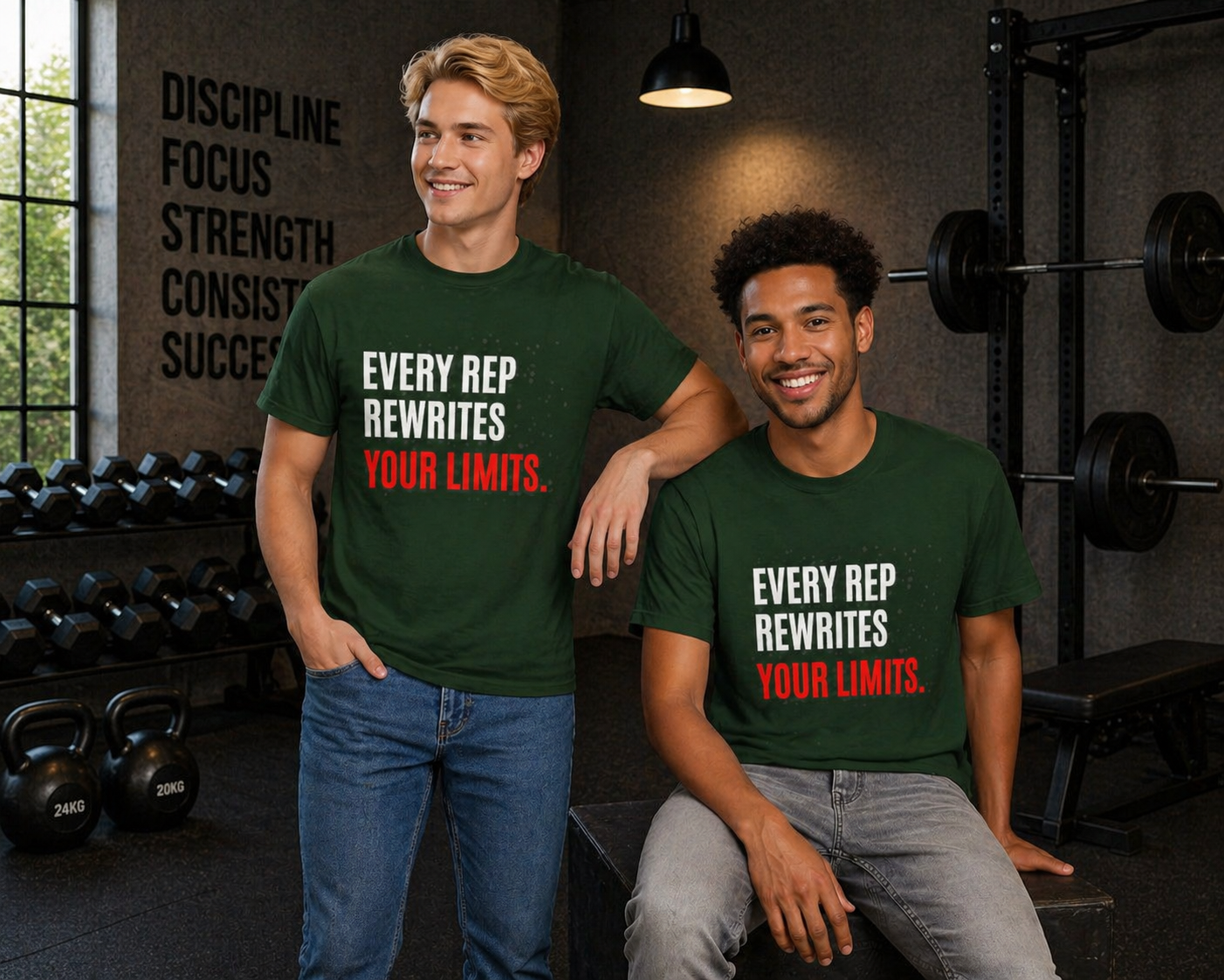 Every Rep Rewrites Your Limits | Motivational Gym T-Shirt
