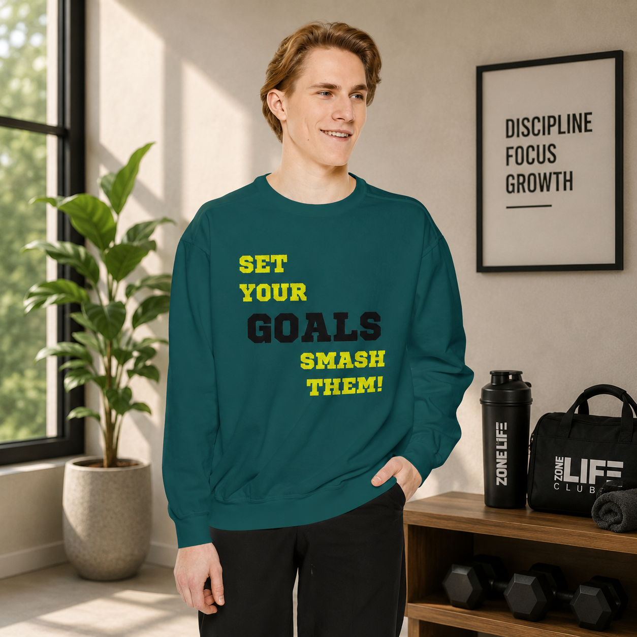 Set Goals | Motivational Crewneck Sweatshirt