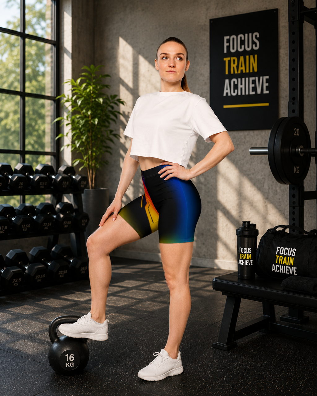 Gradient Lightning Biker Shorts | Women's Athletic Shorts