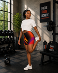 Abstract Neon Geo Biker Shorts | Bold Athletic Cycling Shorts