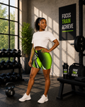 Neon Green Racing Biker Shorts | Activewear