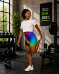 Gradient Lightning Biker Shorts | Women's Bright Ombre Athletic Shorts