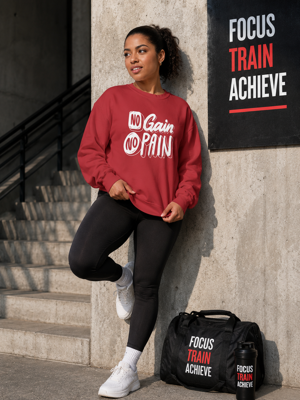 No Gain No Pain Sweatshirt | Motivational Fitness Crewneck