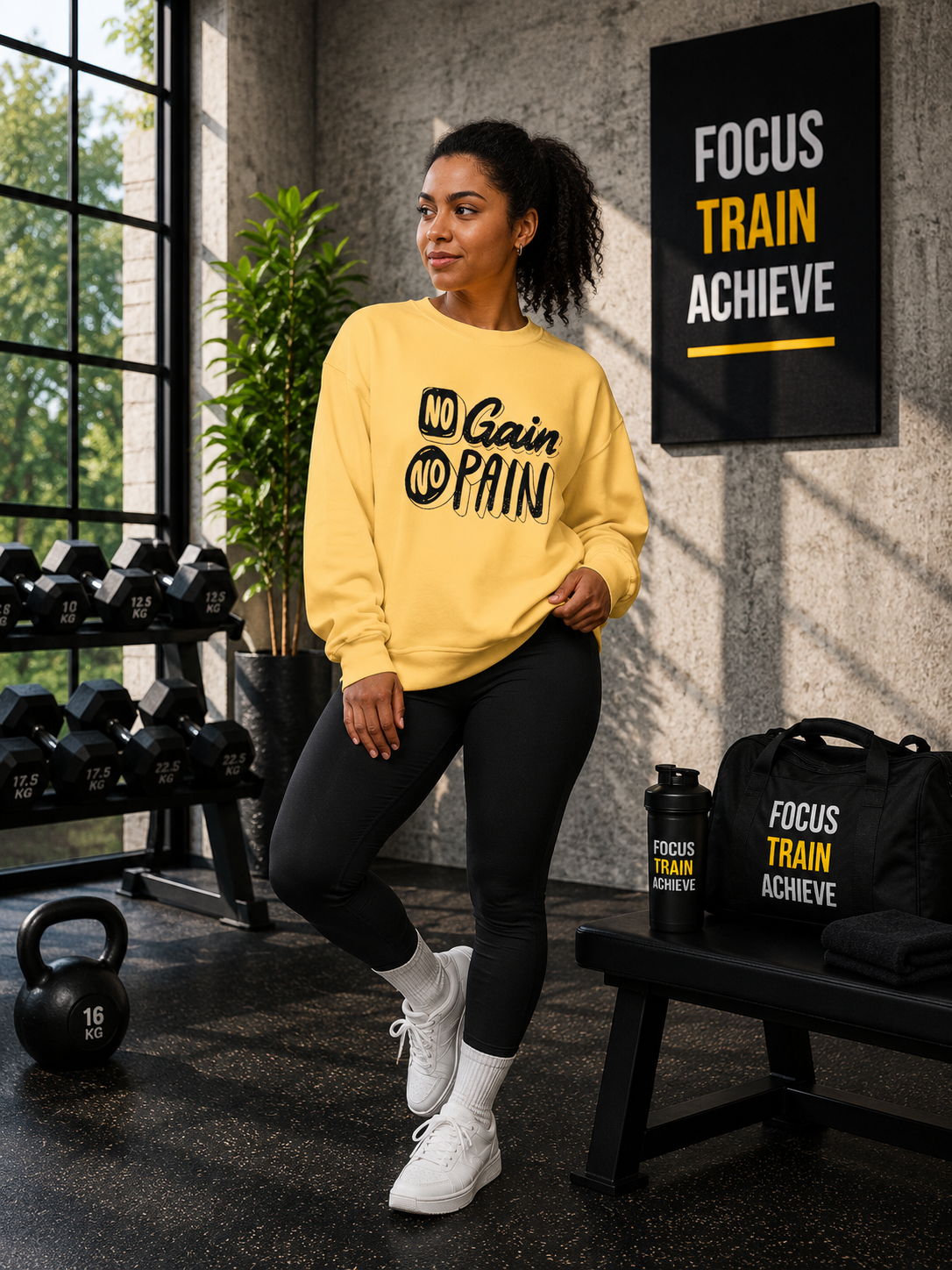 No Gain No Pain Sweatshirt | Motivational Fitness Crewneck