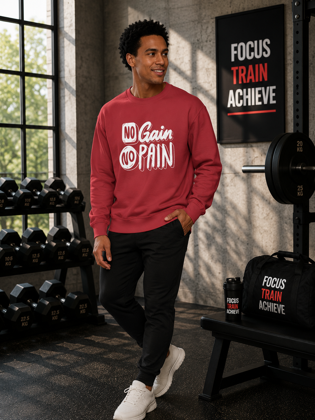 Copy of No Gain No Pain Sweatshirt | Motivational Fitness Crewneck