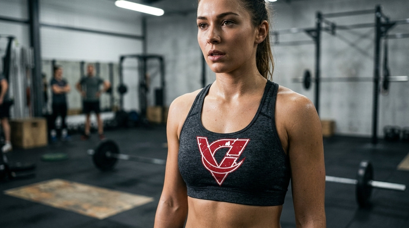 Women's Luxe Bra — Vantacore Red Logo Crop Bralette