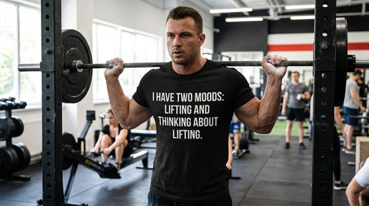 Lifting & Thinking About Lifting Tee — Workout Humor Moisture‑Wicking Shirt