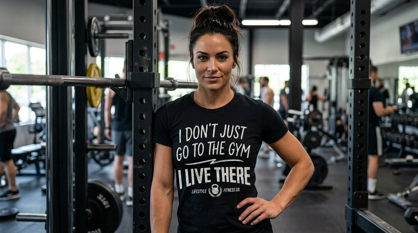 Gym Lover Women's Boxy Tee — "I Don't Just Go to the Gym, I Live There" Fitness Shirt