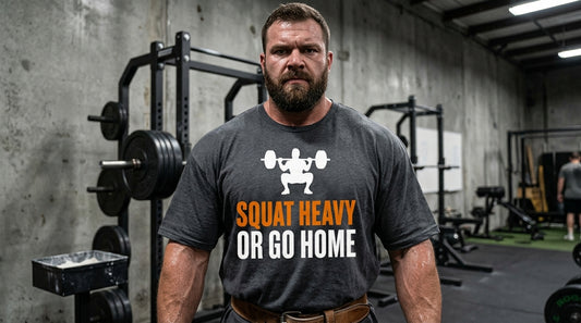 Squat Heavy or Go Home Tee — Men's Gym T-Shirt