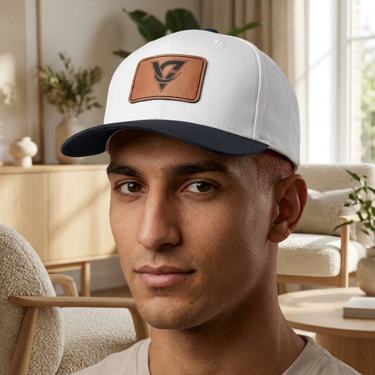 Leather Patch Baseball Cap — Vintage Triangle Logo
