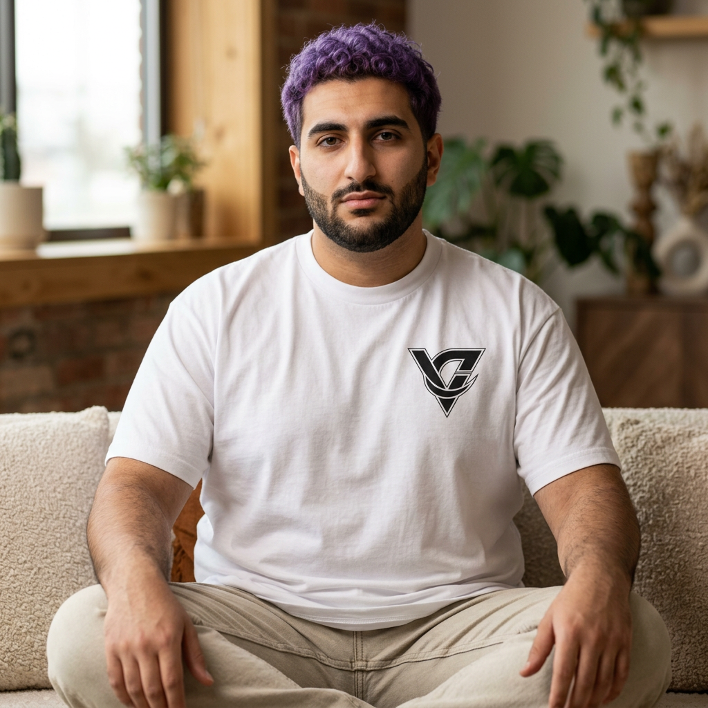 Graphic Tee — Minimal Geometric V Logo Chest Print