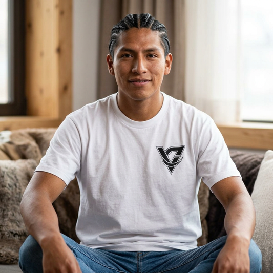 Graphic Tee — Minimal Geometric V Logo Chest Print