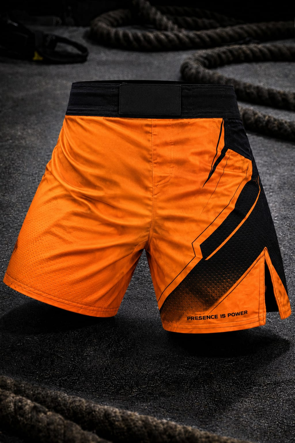 Men's Orange Black Athletic Jogger Shorts Lightweight Sports & Lounge Wear - No Pockets