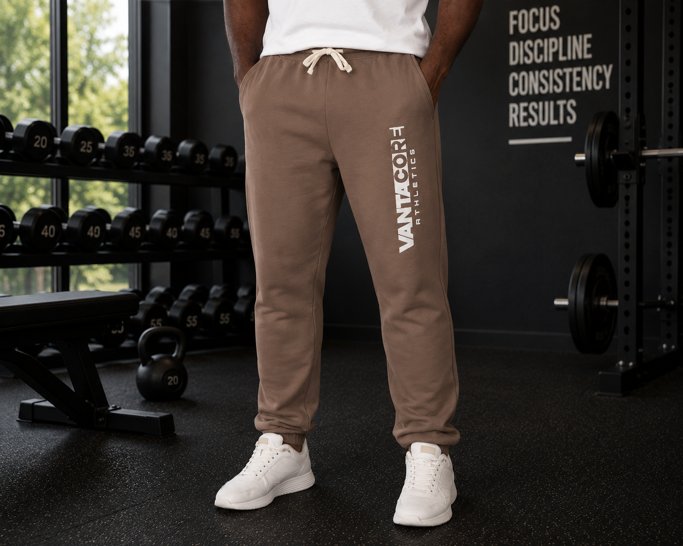Copy of Vertical 'VANTOCOL?' Graphic Sweatpants — Garment-Dyed Fleece Joggers