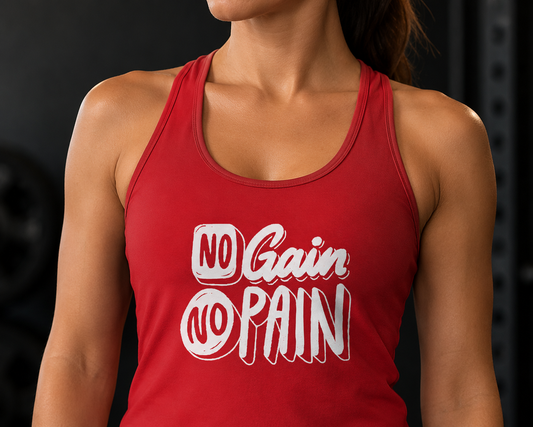 No Pain No Gain Women's Performance Tank — Motivational Gym Workout Tank Top
