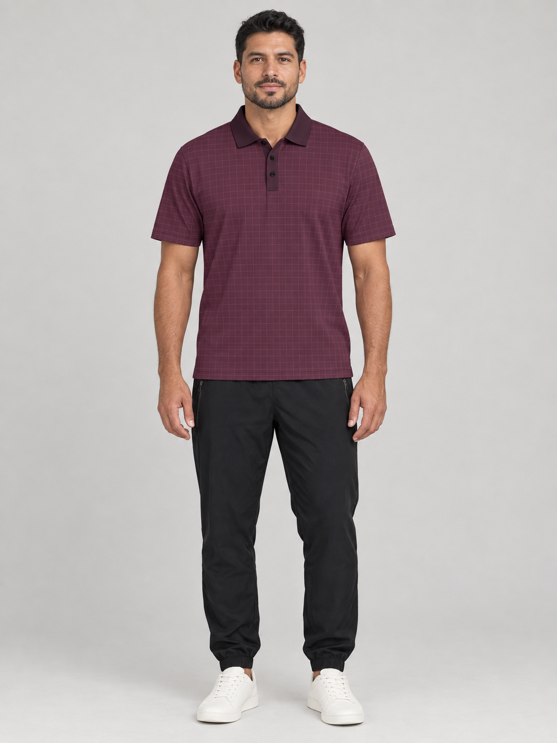 Classic Maroon Polo Shirt — Men's Casual Collared Shirt