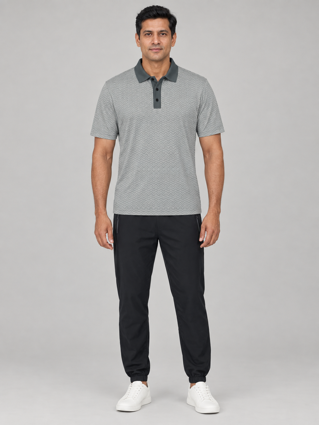 Classic Grey Polo Shirt — Men's Casual Collared Tee