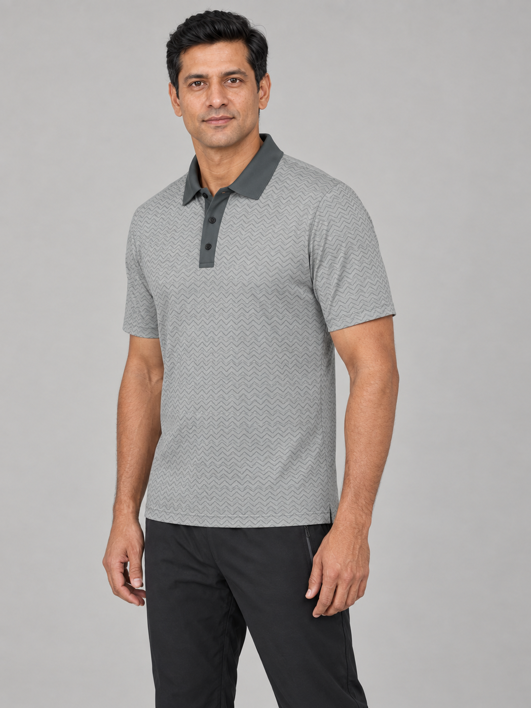 Classic Grey Polo Shirt — Men's Casual Collared Tee