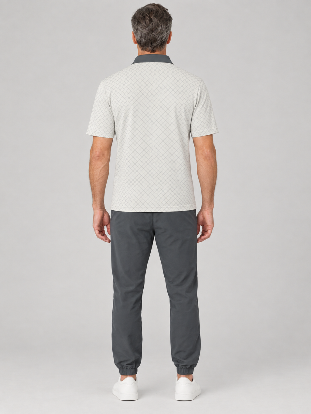 Classic Geometric Polo Shirt — Men's Casual Collared Tee