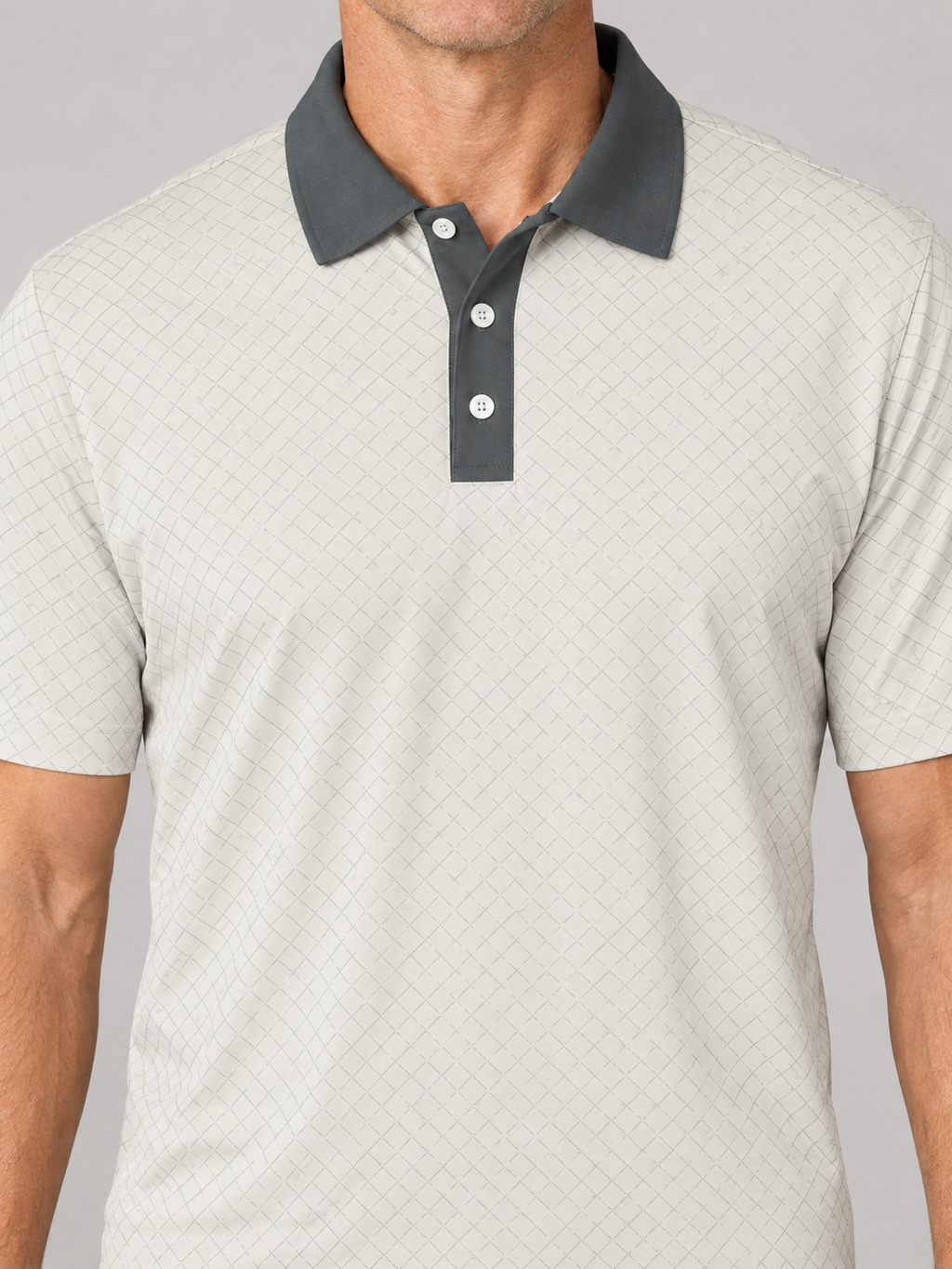 Classic Geometric Polo Shirt — Men's Casual Collared Tee