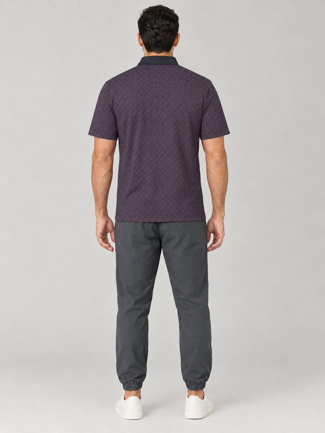Men's Classic Polo Shirt — Subtle Geometric All-Over Print