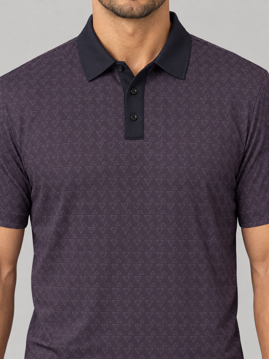 Men's Classic Polo Shirt — Subtle Geometric All-Over Print