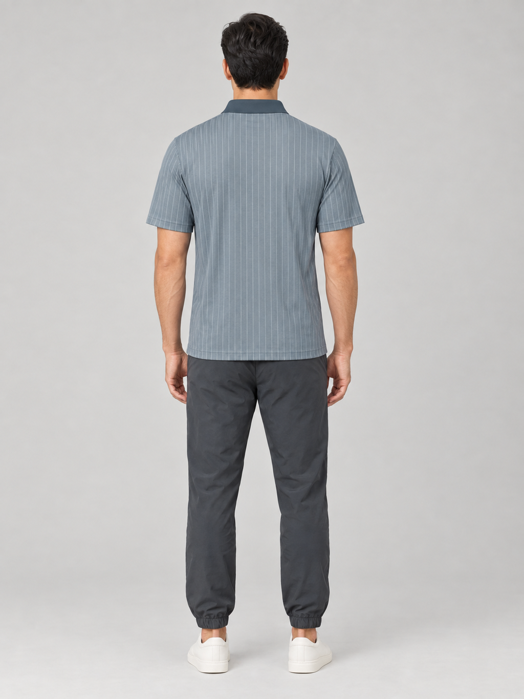 Classic Slate Pinstripe Polo Shirt