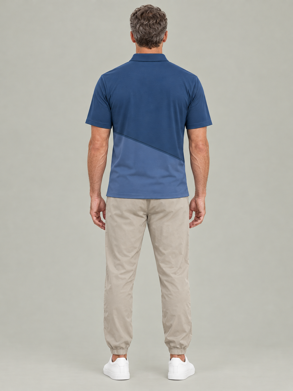 Navy Diagonal Sport Polo Shirt