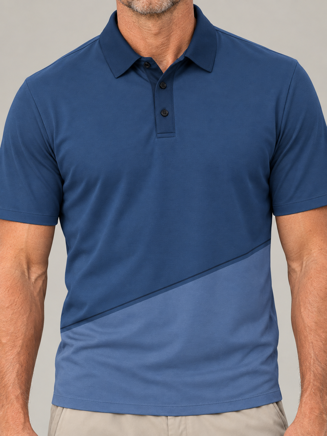 Navy Diagonal Sport Polo Shirt