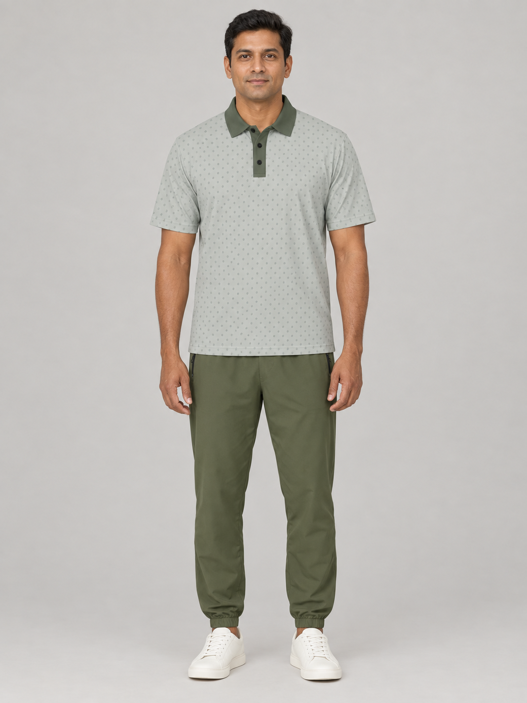 Subtle Geo Pattern Polo Shirt