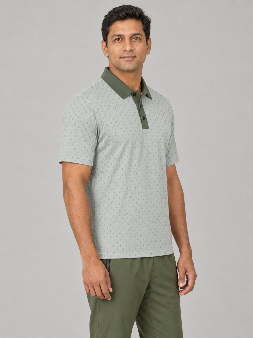 Subtle Geo Pattern Polo Shirt